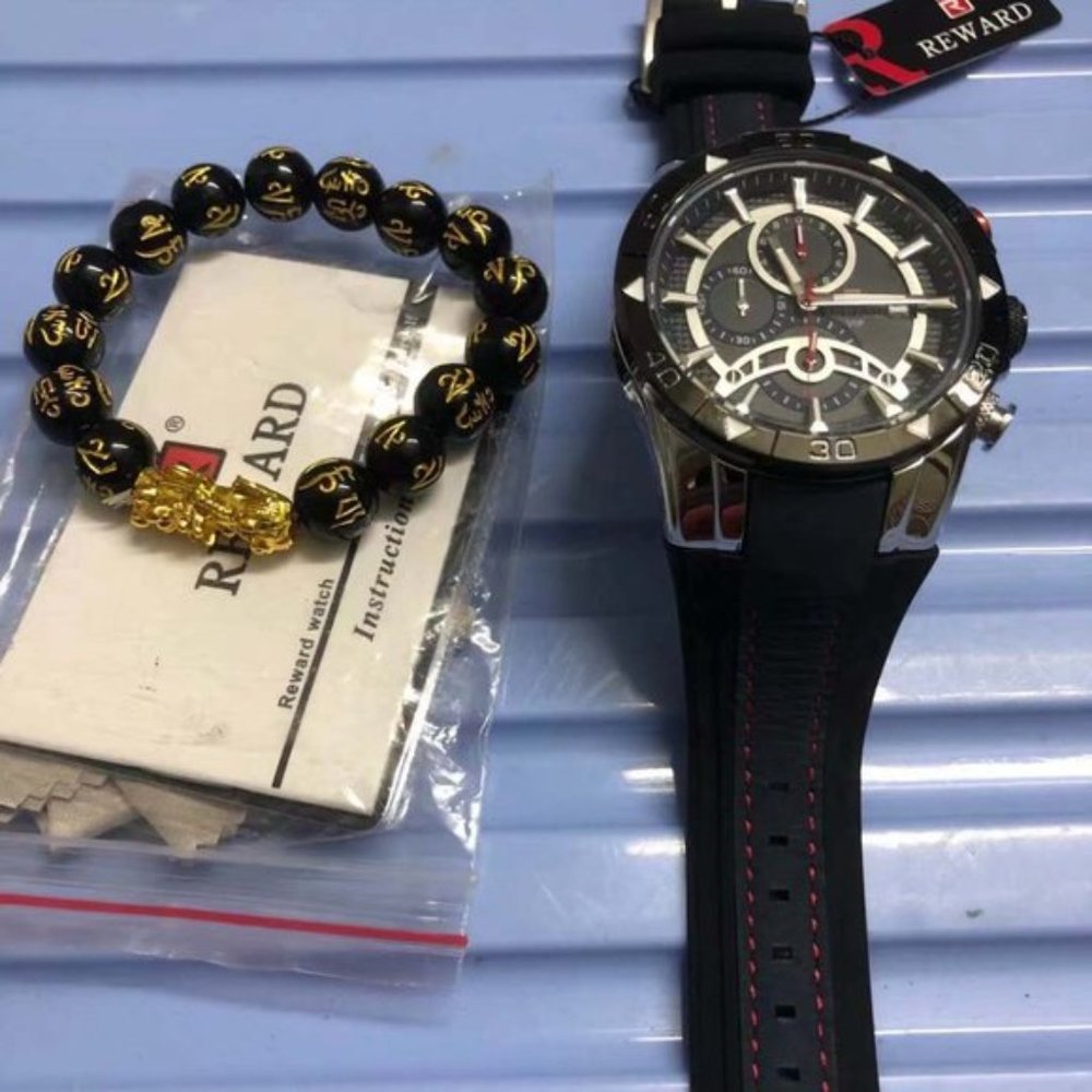 REWARD Men Quartz Watches Business Dress Waterproof Wristwatch Men Luxury silico